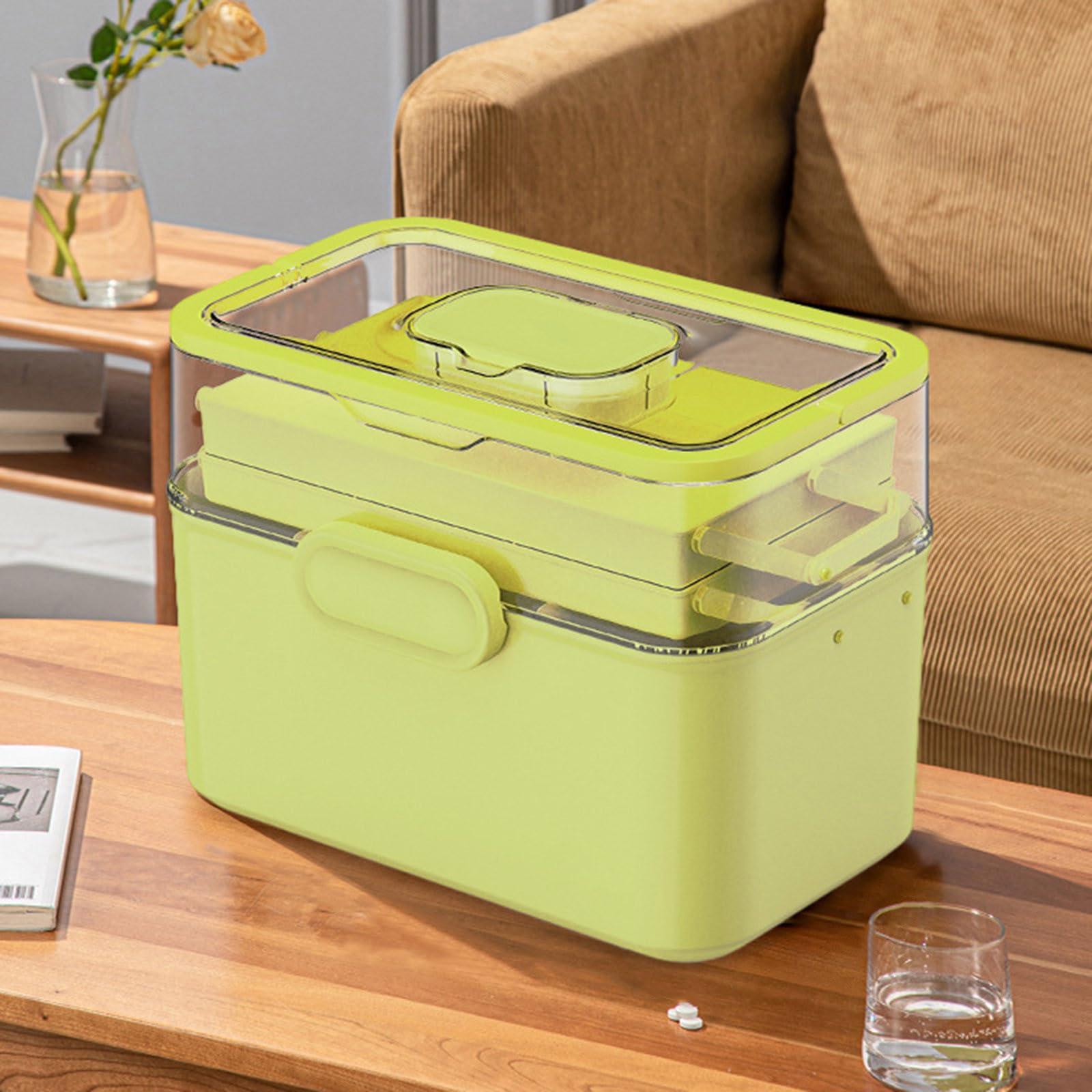 Atyhao Boîte de rangement pour médicaments en plastique avec plateau
