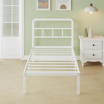 Lutown-Teen Single Bed 90 x 200 cm with Headboard 36 cm High Bed Frame