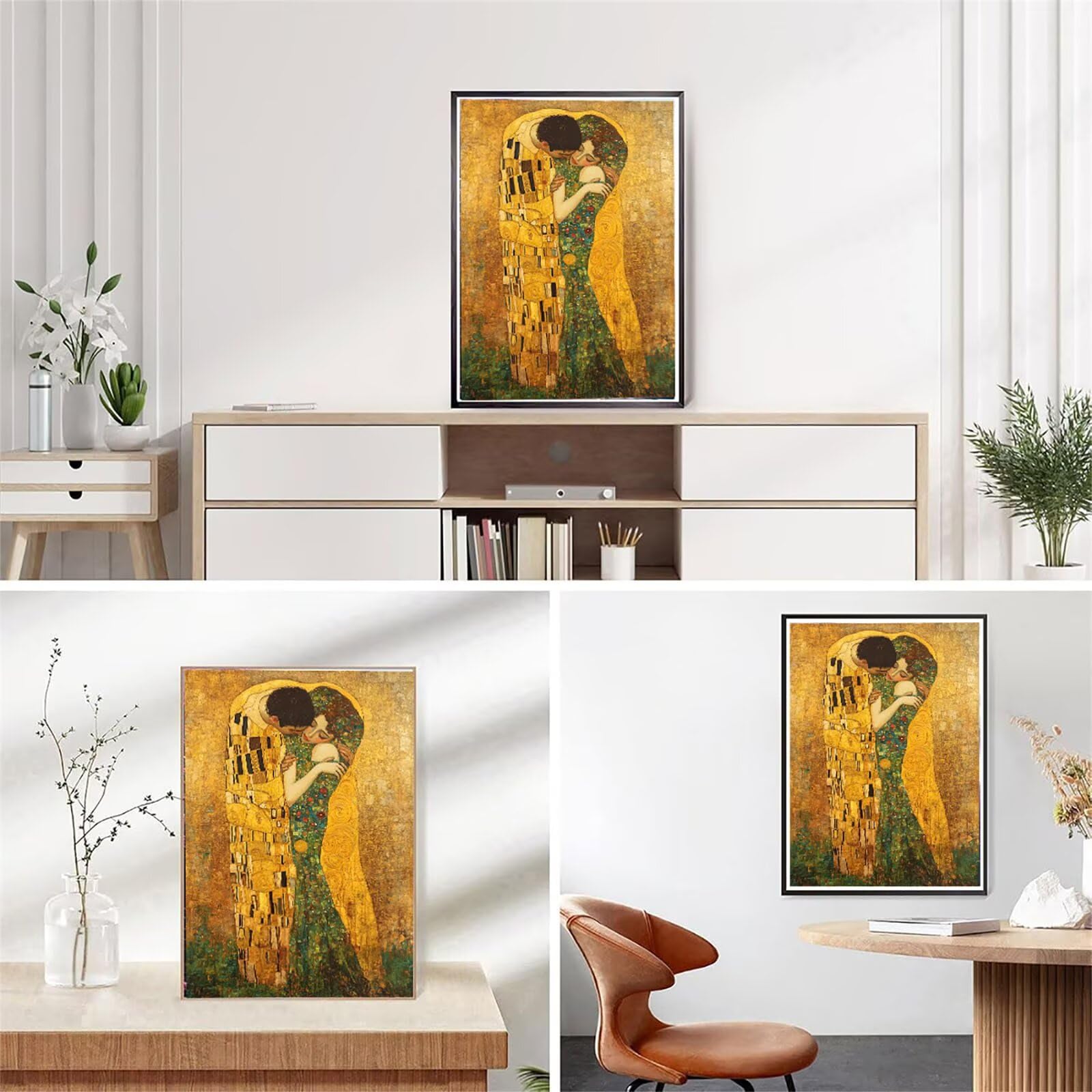 Diamond Painting Klimt 5D, obraz do malowania diamentami, para, 90 x 120 cm, okrągły obraz z pełnym nawierceniem, dla dorosłych z akcesoriami, zestaw do samodzielnego wykonania mozaiki, do relaksu i