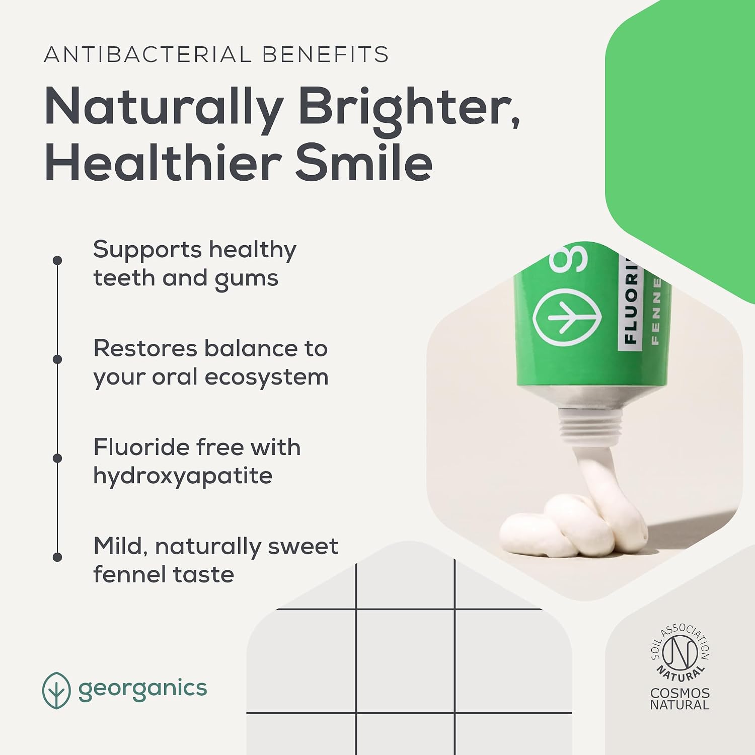 Georganics Fluoride Free Toothpaste Fennel 2.6fl oz - Enamel Care image 3