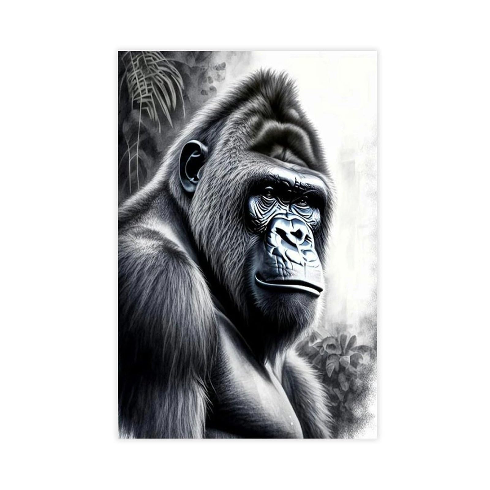Bareronor Gorilla With Graffiti Poster (2) Canvas Poster Bedroom Decor Landscape Office Room Decor Gift 24" L X 36" W