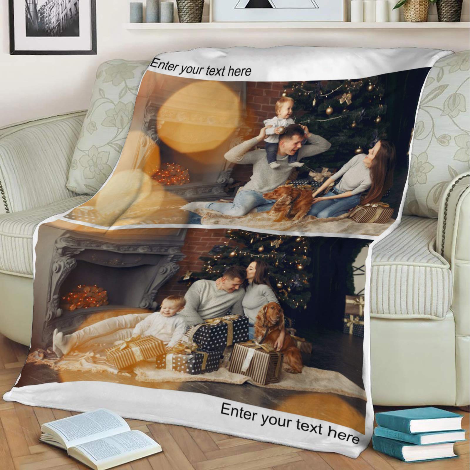 Manta personalizada con foto y texto, manta de forro polar coral personalizada con fotos collage de fotos, mantas personalizadas para regalos súper suaves para bebés y adultos. (59 x 78 pulgadas/150 x