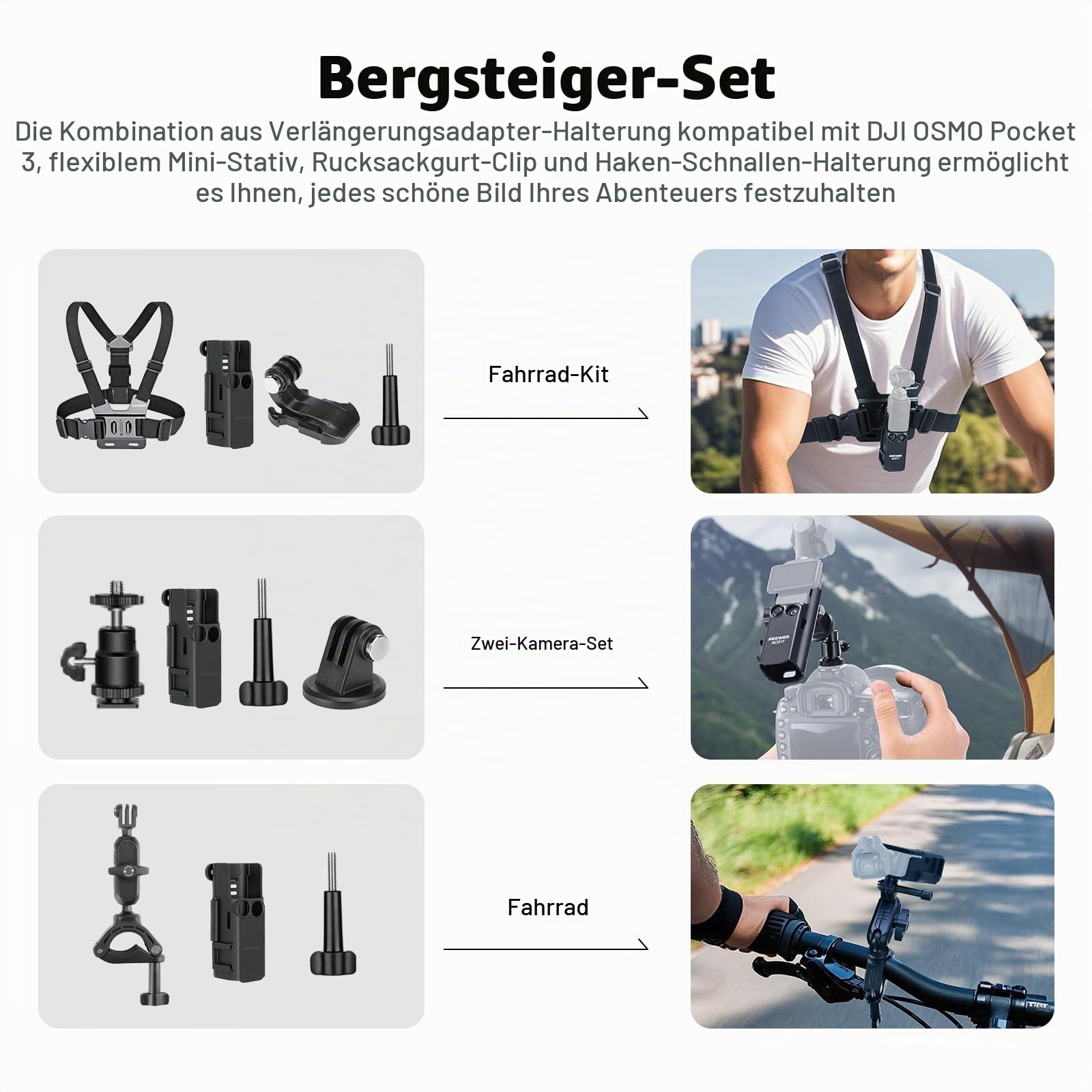 Neewer Basics 16 In 1 Zubehörset kompatibel mit DJI OSMO Pocket 3 – Bild 2