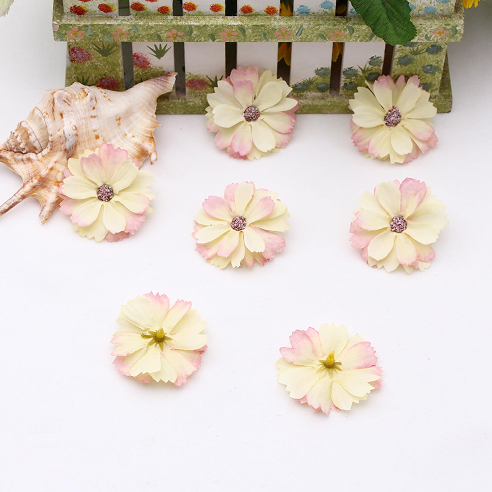 26 Teste Di Fiori Artificiali In Seta Mix | Mini Rose, Peonie Per DIY, Decorazioni Nozze, Viola/Bianco