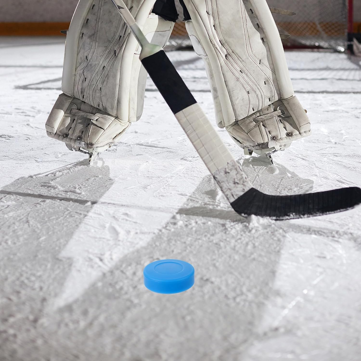 4pcs Blue Adjustable Hardness PVC Ice Hockey Pucks Flat Street Hockey Training Puck Set for Outdoor Sports Practice