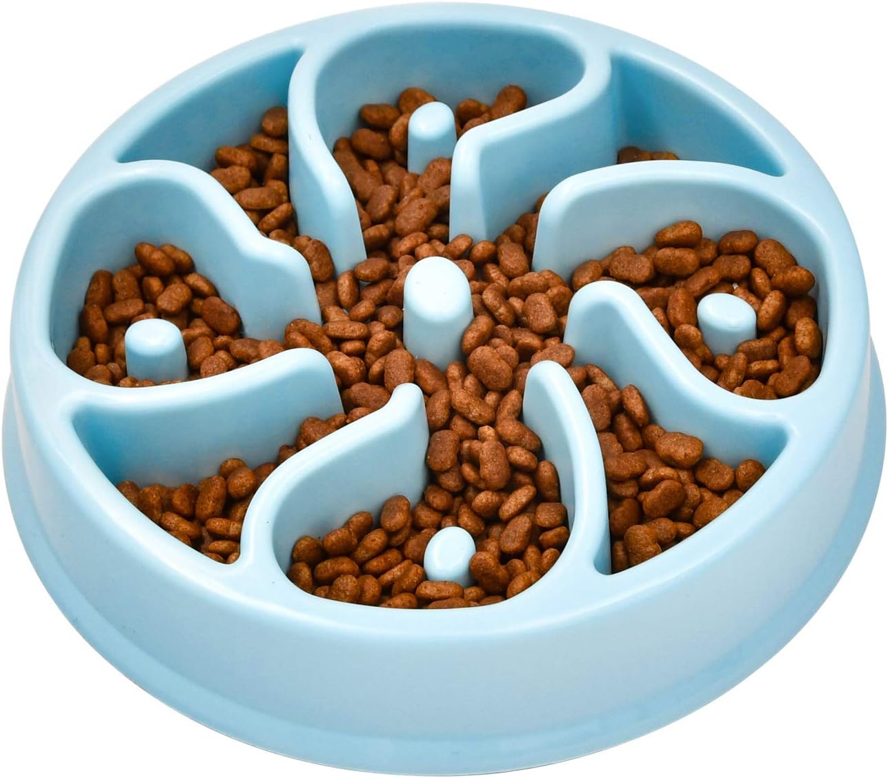 TANDD Slow Feeder Bowl, Anti-Choke Pet Bowls, Pets Water Bowl, Healthy Food Fun for Dog/Puppy (Blue, Clover)