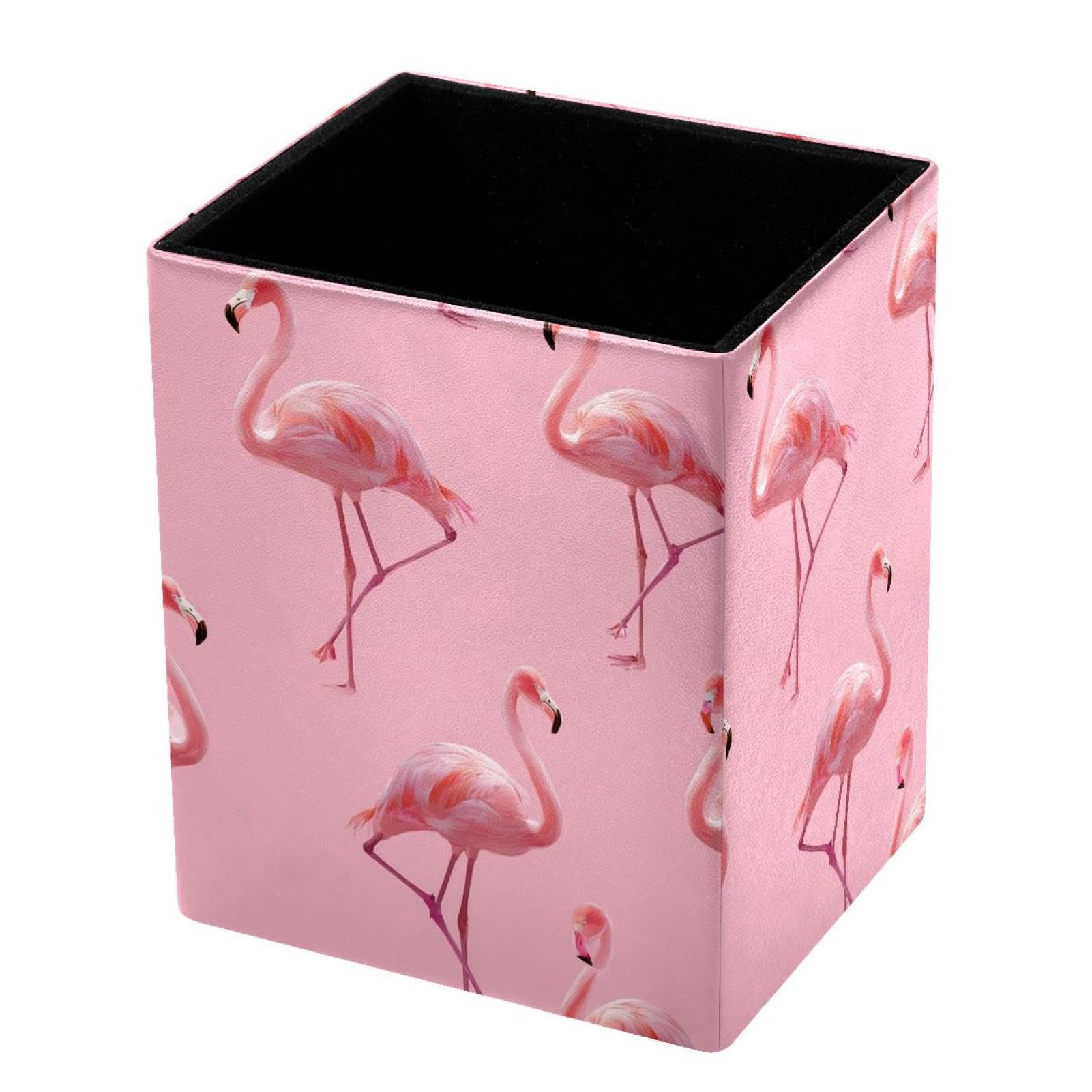 VAPOKF Pencil Holders for Desk, Flamingo Printed Pen Holders Pen Pot Makeup Brushes Storage Desktop Stationery Supplies Organiser for Home Office