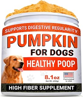 STRELLALAB Pumpkin for Dogs - Fiber Powder Supplement - Stool Consistency and Softener - Digestion Support - Made in USA - 6.9 Ounces Pumpkin Powder