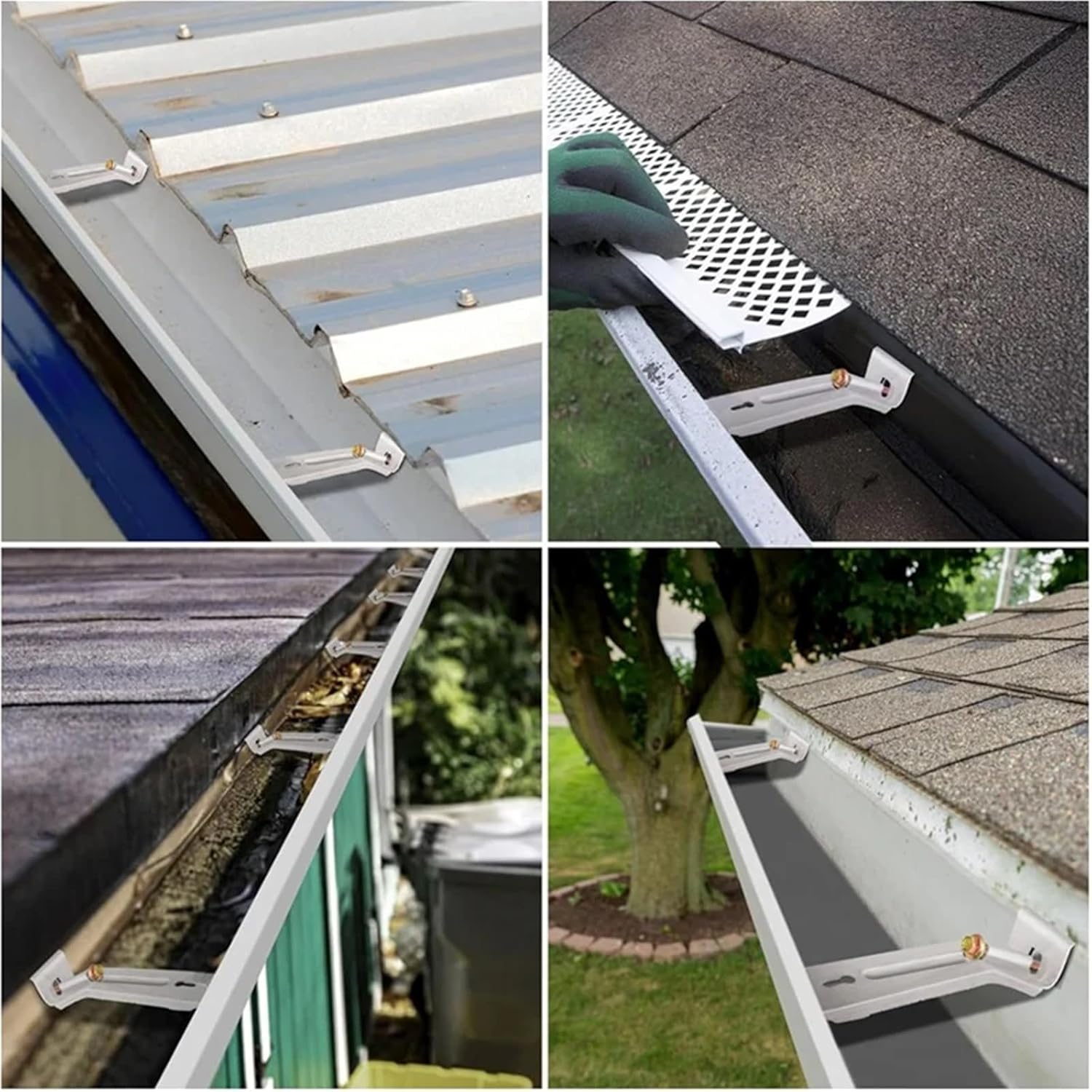 Downspout Hinge 28Pack Concealed Brackets Sturdy Rain with Screws and Clamps for Vinyl Gutters