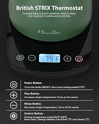 Miniatura 3 de Harriet Hervidor Eléctrico de Cuello de Cisne - Calentamiento Rápido de 1200W, Acero Inoxidable de 0.8L, Control de Temperatura de Precisión y