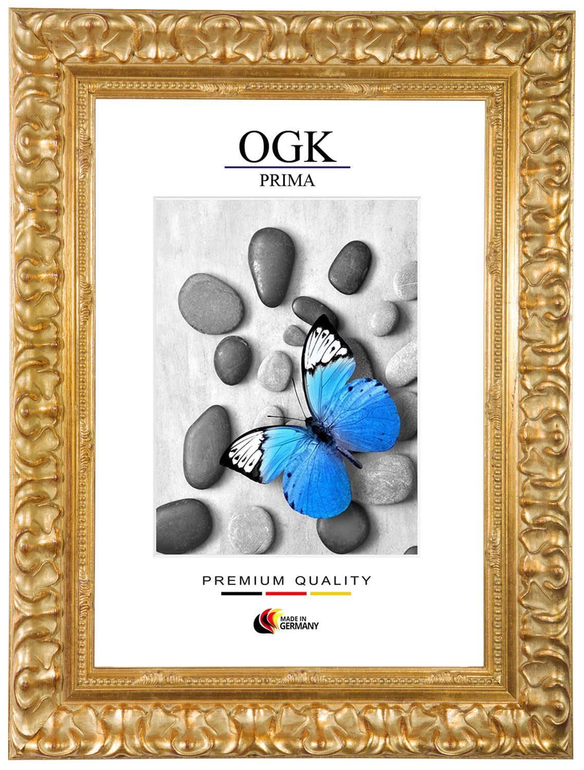 Cadre photo baroque opulent GalleryKing 60x80 cm en bois noble doré