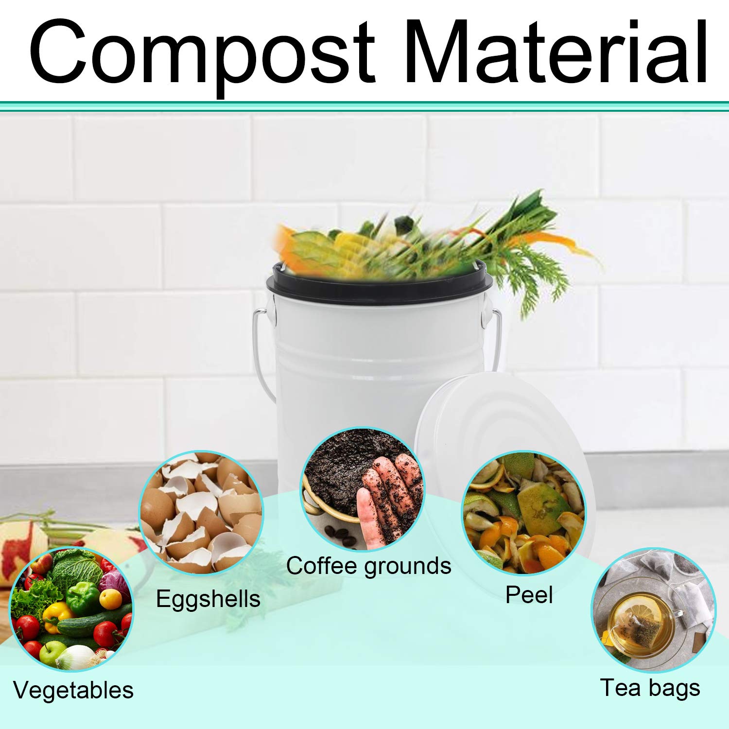 Kitchen Compost Bin 0 8 Gallon Compost Bucket For Kitchen | Desertcart ...