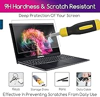 Vista 6 de Paquete de 2 protectores de pantalla de vidrio templado de 15.6 pulgadas para laptop de 15.6 pulgadas