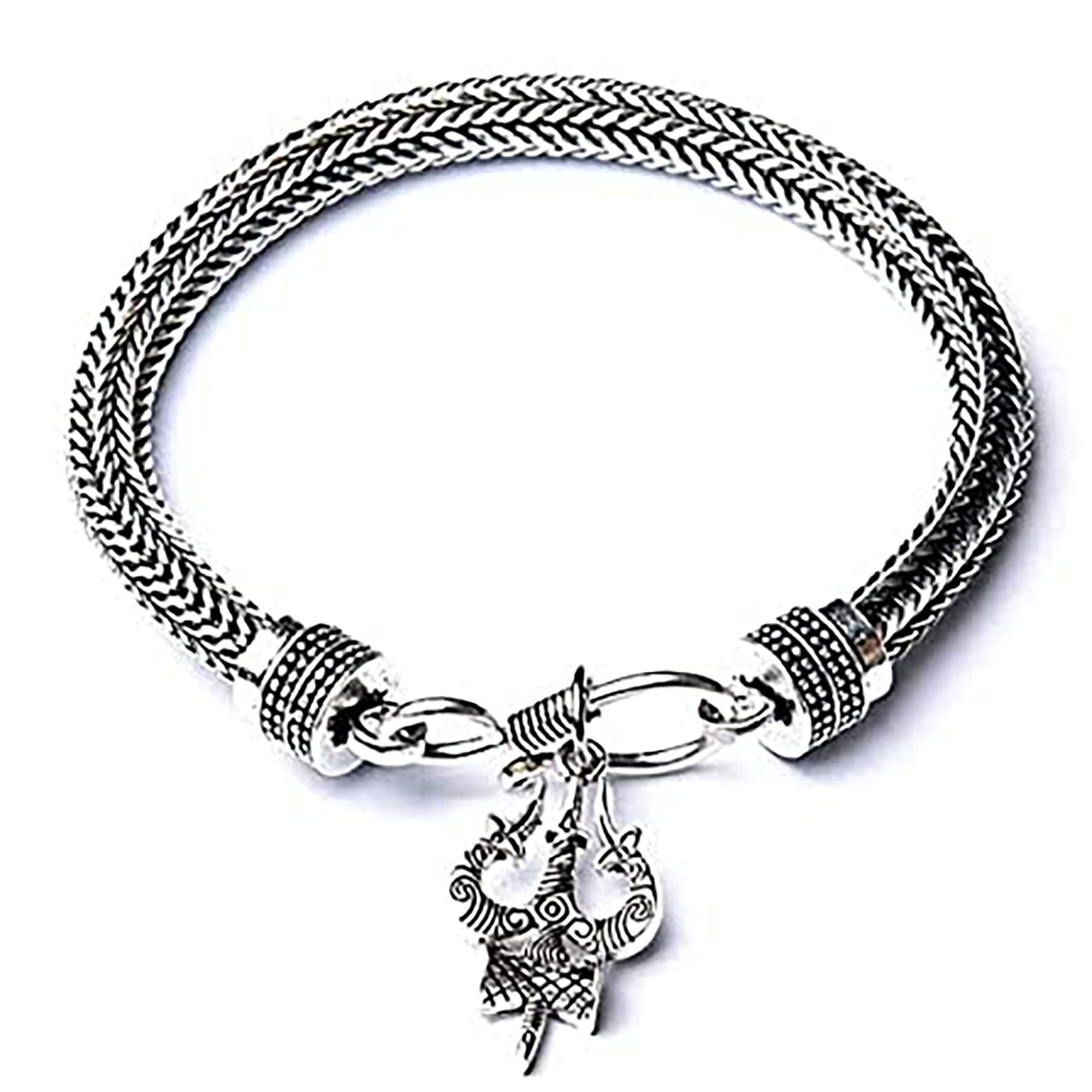 JEWELOPIA Brass Alloy Shiva Trishul Bracelet Silver Plated Locket bracelet Unisex Kada for Men and Boys (B0BF524GQC) Amazon Price History, Amazon Price Tracker