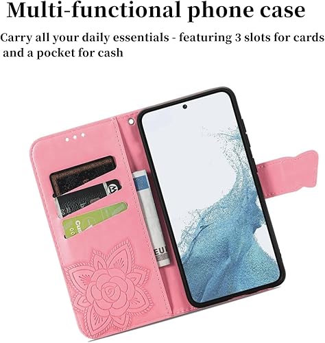 Miniatura 4 de MEOORHE Funda de teléfono PU con patrón de mariposa encantador de moda y TPU con tarjetero para Samsung Galaxy A12 A13 A14 A22 A32 A42 A52 4G 5G