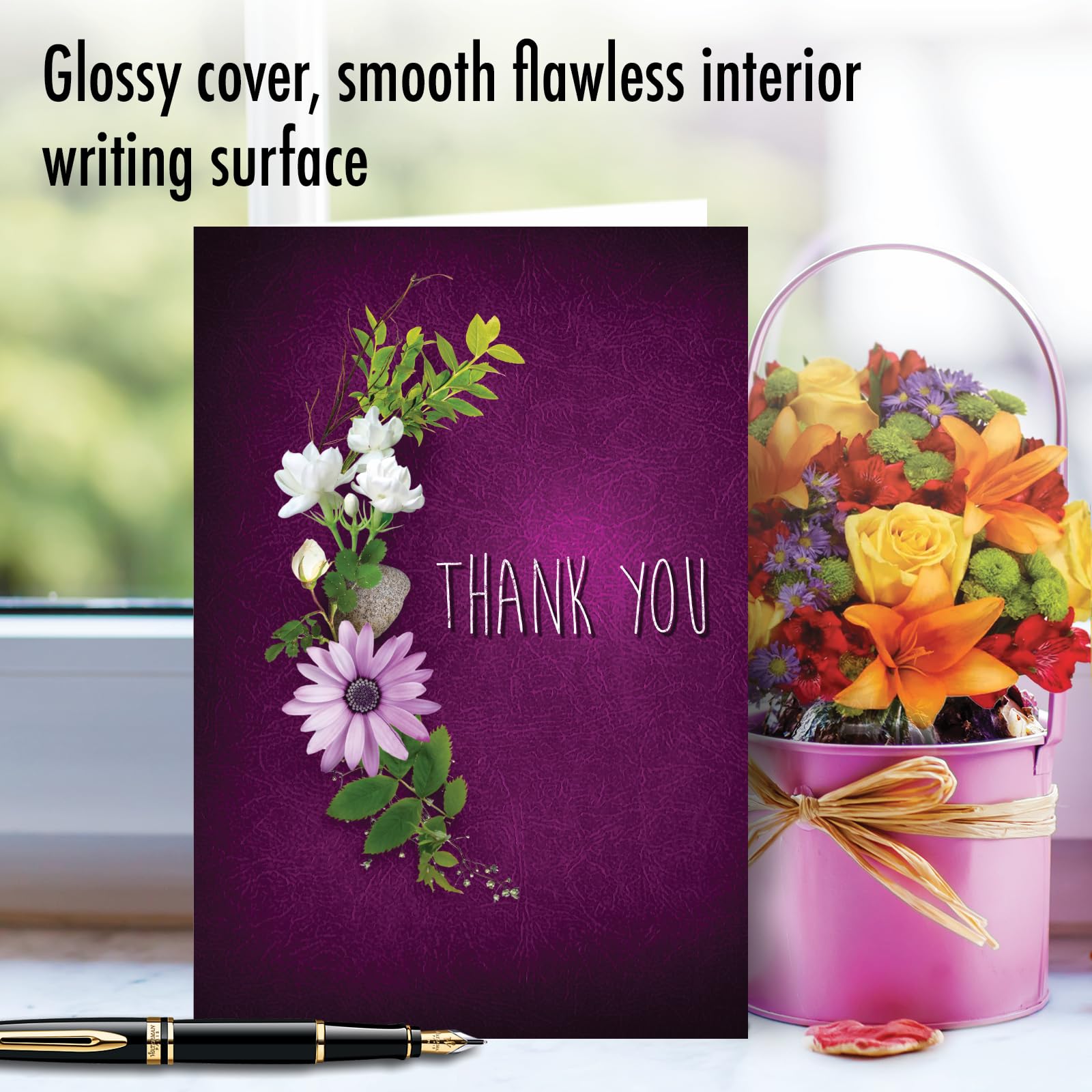 Amazon.com : The Best Card Company Thank You Greeting Card with 5