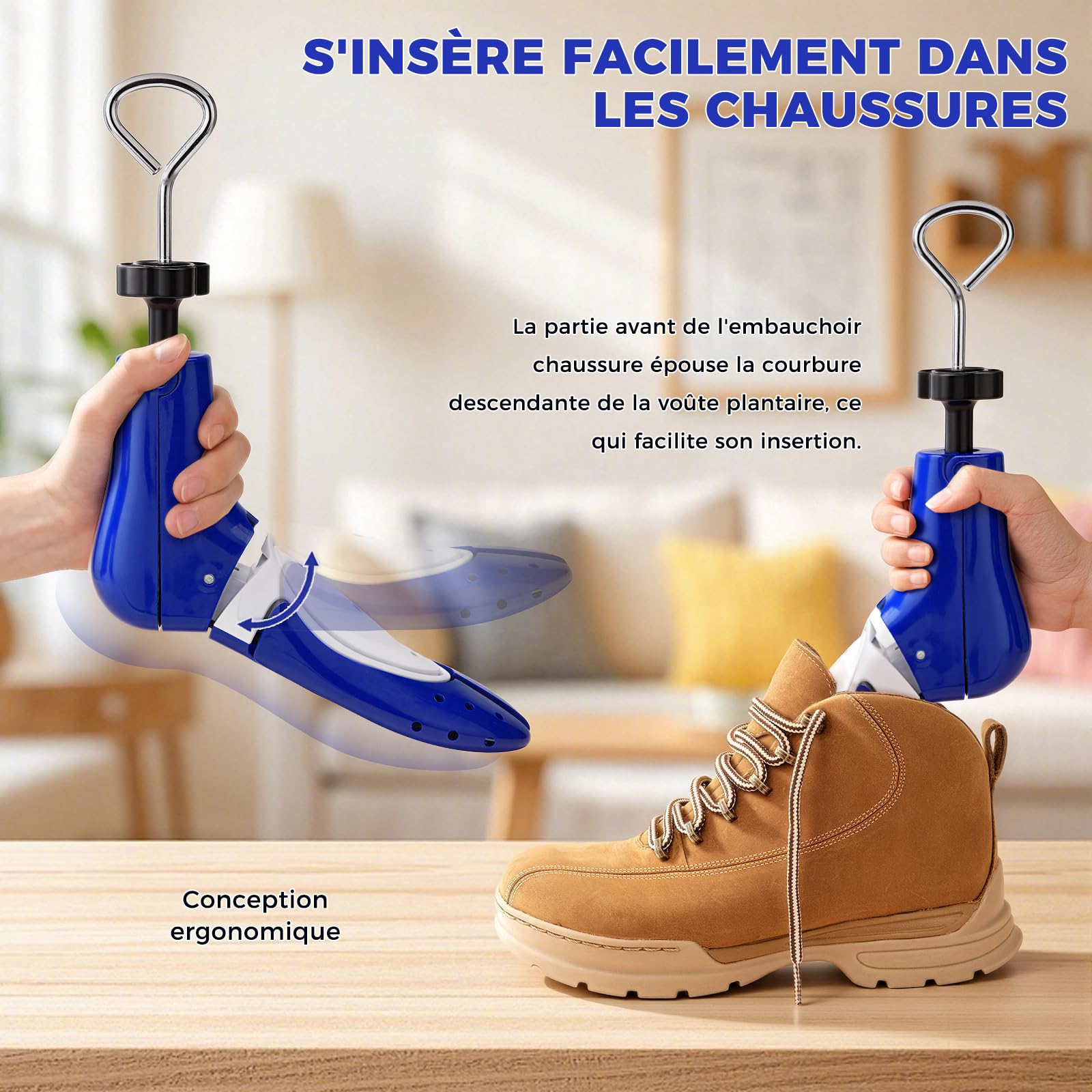 Embauchoir Chaussures Homme Femme — Elargisseur Chaussure Réglable dans 3 Directions, Longueur, Largeur et Hauteur, pour Chaussures Trop Serrées