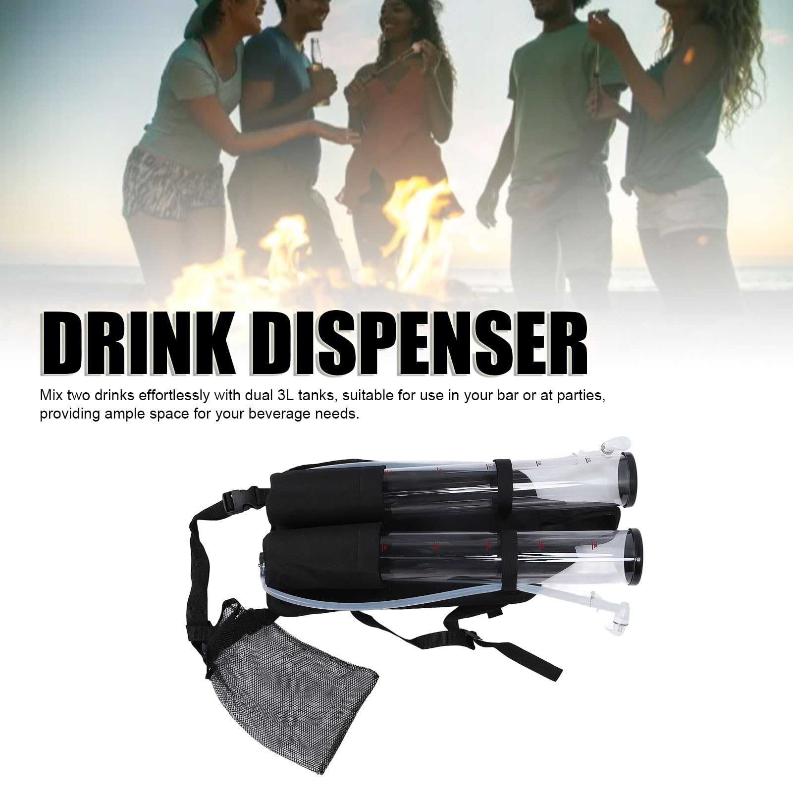 Dispensador de bebidas con mochila, 6L, tanque doble, portátil para exteriores, bebida, cerveza, vino, para fiesta, Bar, Camping
