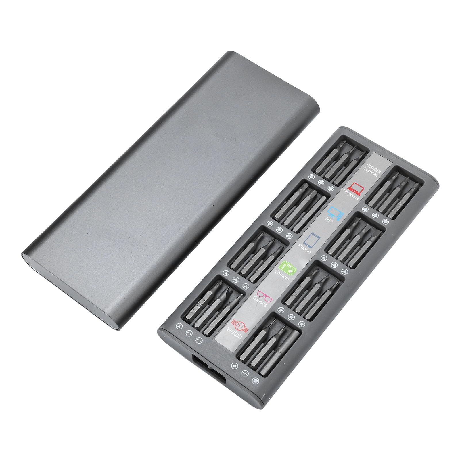 Set Cacciavite di Precisione 48 in 1 Nero per Manutenzione | S2 Steel, Portatile e Facile da Sostituire, per Assemblaggio Elettronico e Uso Meccanico