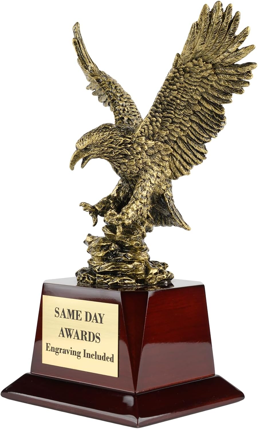 Pershing Gold Eagle Trophy Custom Engraved Leadership & Service Award for Military, First Responder, Corporate Recognition Milestone Achievements
