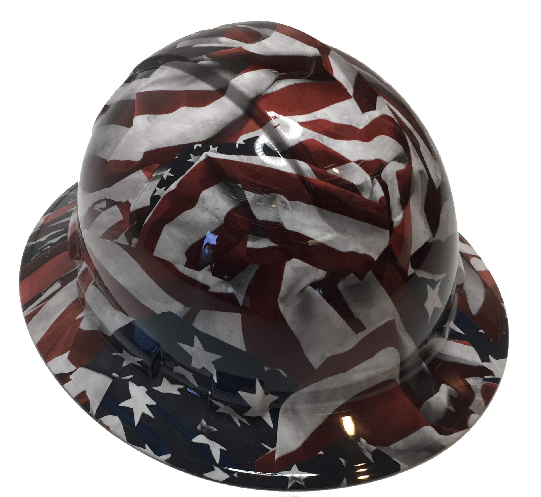 american flag full brim hard hats