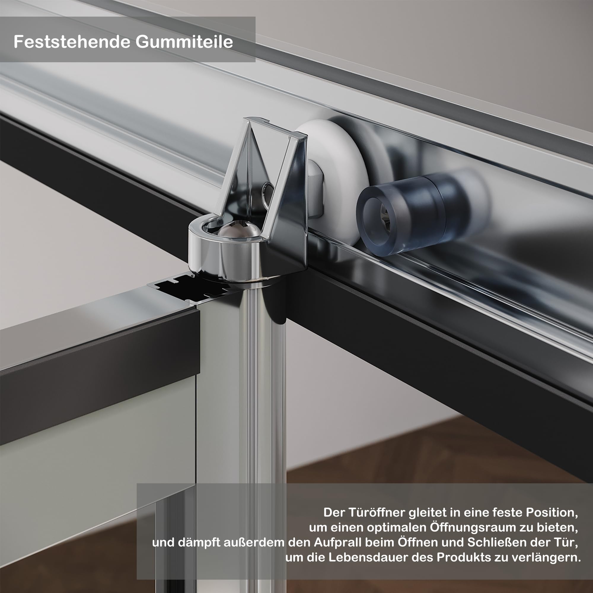 Schiebetür Dusche 90x185 cm Falttür Duschkabine 90 cm faltbar Nischentür aus 5 mm Klarglas ESG Sicherheitsglas Duschtür Verstellbereich von 86-90 cm, Höhe: 185 cm