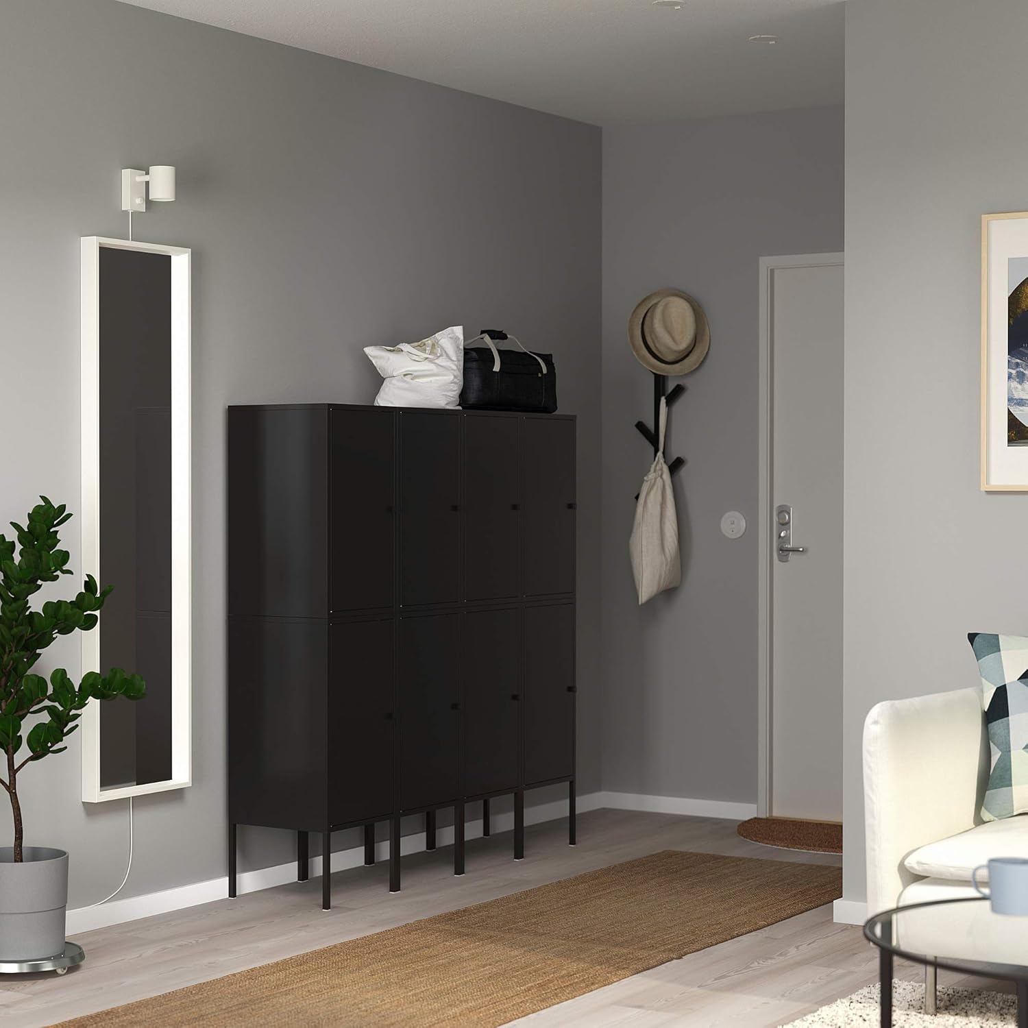LIXHULT Storage Combo, Anthracite, 55.1 x 13.8 x 56.1 inches (140 x 35 x 142