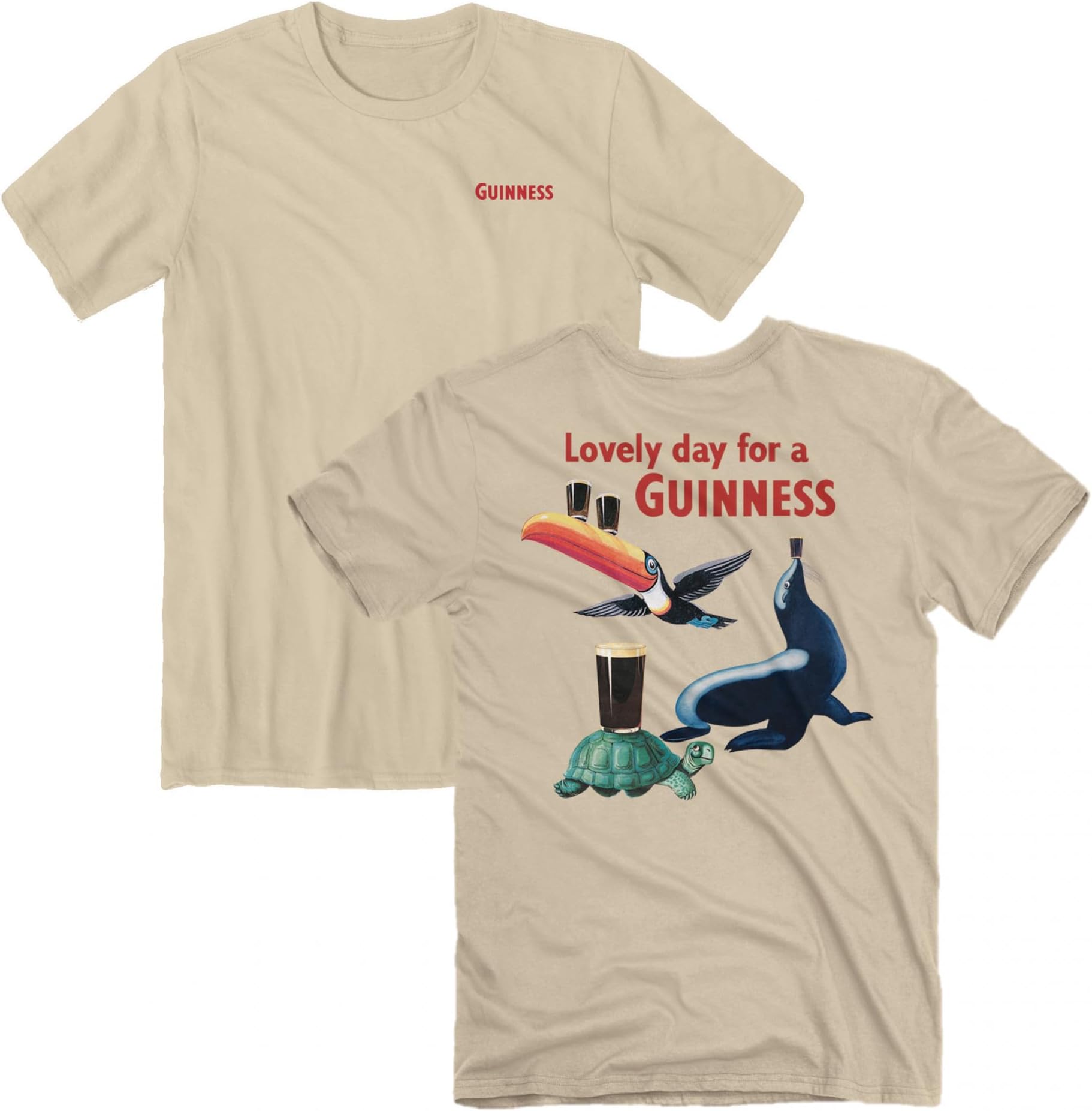 Guinness Iconic Characters Front and Back Print T-Shirt
