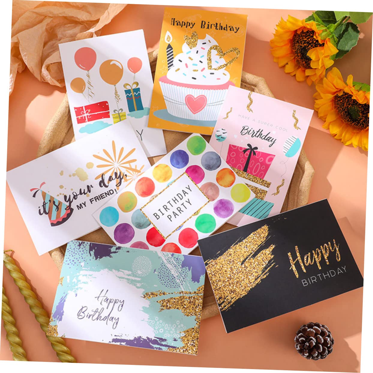 ifundom 36 Biglietti di Auguri Compleanno in Carta Buste, Biglietti di Auguri Creativi per Festa di Compleanno, Adatti per Adulti e Bambini, per DIY
