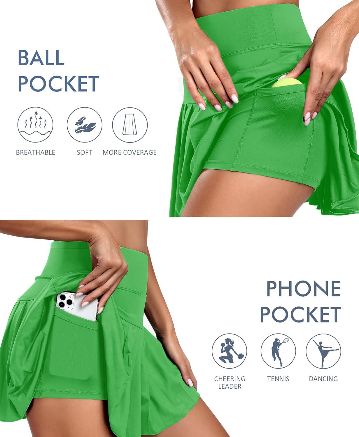 JoyGirl Pleated Tennis Skirt for Women with Shorts Athletic Golf Skort Workout Running Sports Skirts Skorts with Pockets - Image 5