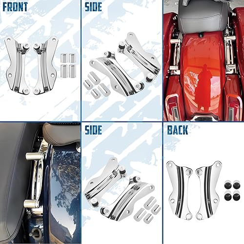 Miniatura 9 de Kit de accesorios de acoplamiento de 4 puntos para motocicleta y 4 piezas de cubiertas de accesorios de acoplamiento para Harley Touring Street
