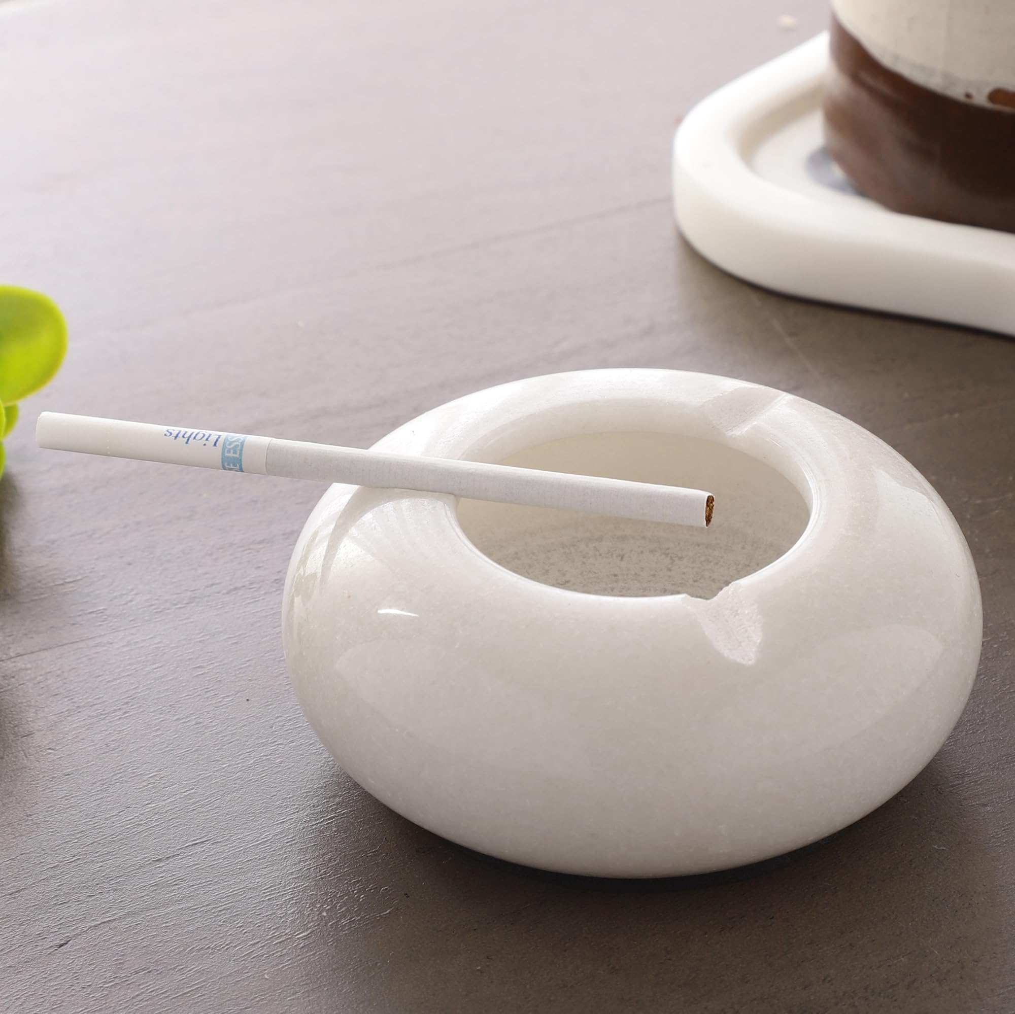 Marble white Ash Tray For Indoor Outdoor Ashtray-Cigarette Ash Holder- Desktop Smoking Ash Tray for Home office Handmade Gifts for Men (Large Size)-image-42