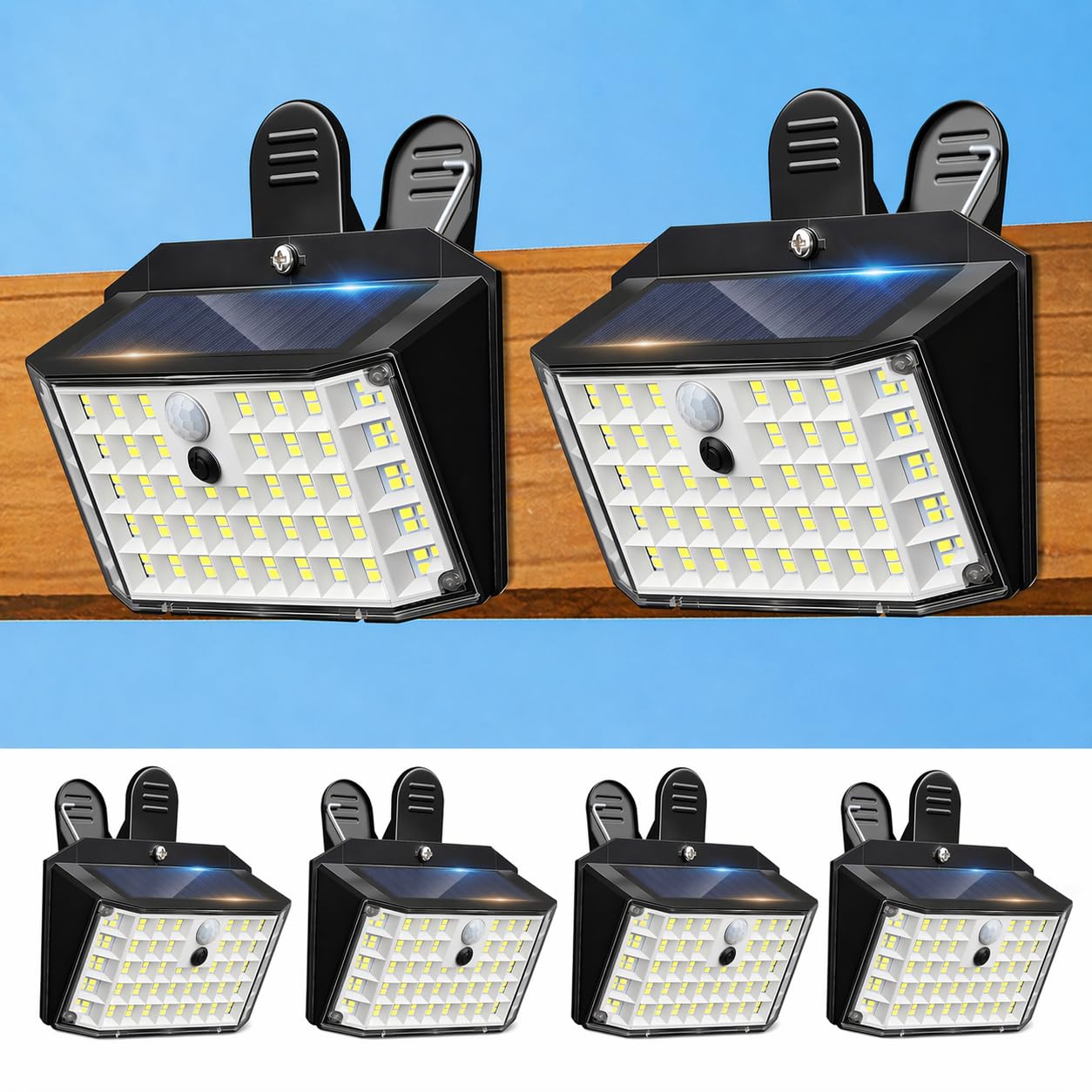 Luci solari per esterni, 176 LED, confezione da 4