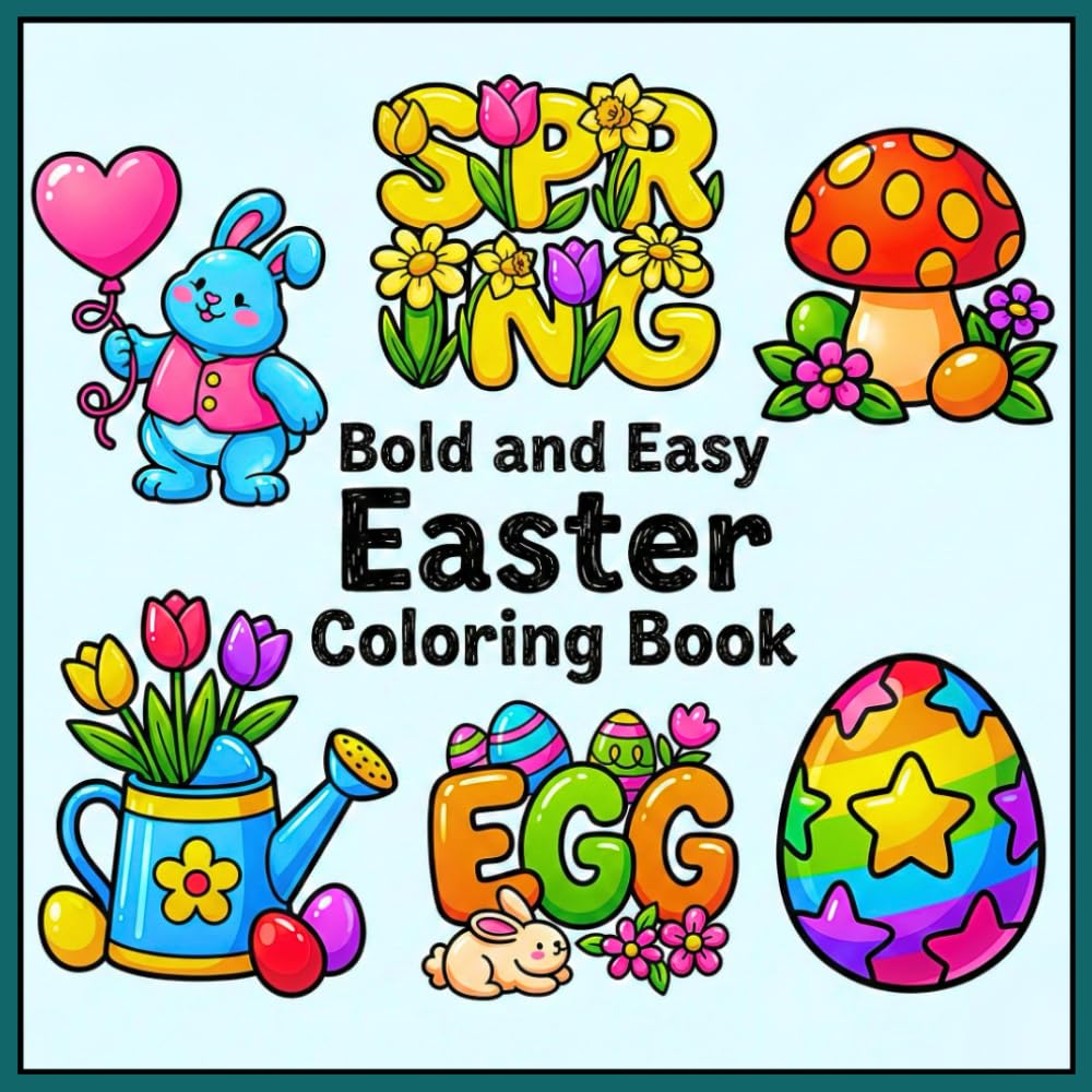 Bold and Easy Easter Coloring Book: Simple Drawings for Fun and Relaxation