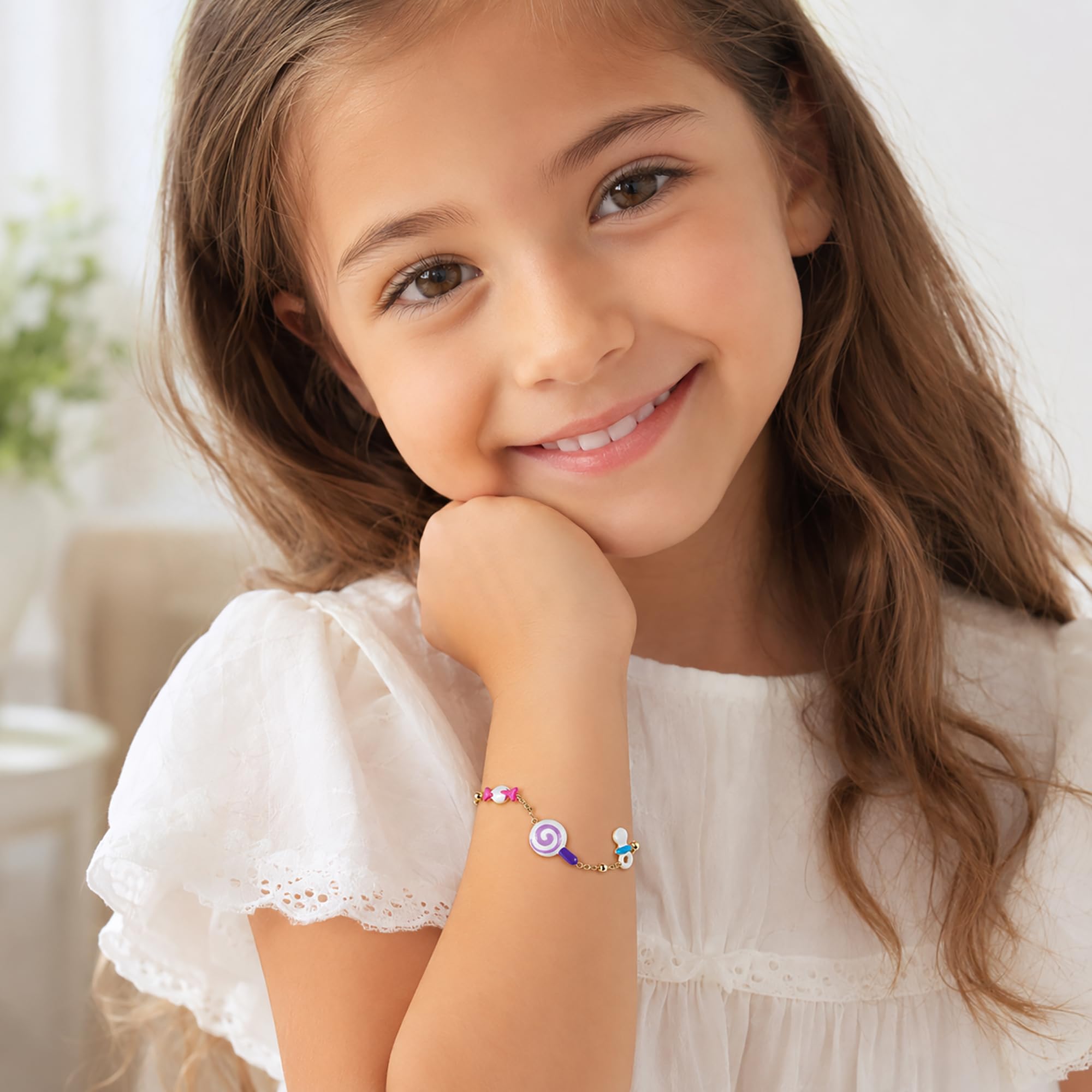 Gioielli Aurum - Armband für Neugeborene aus Gelbgold mit Schnuller und Süßigkeiten-Lutscher