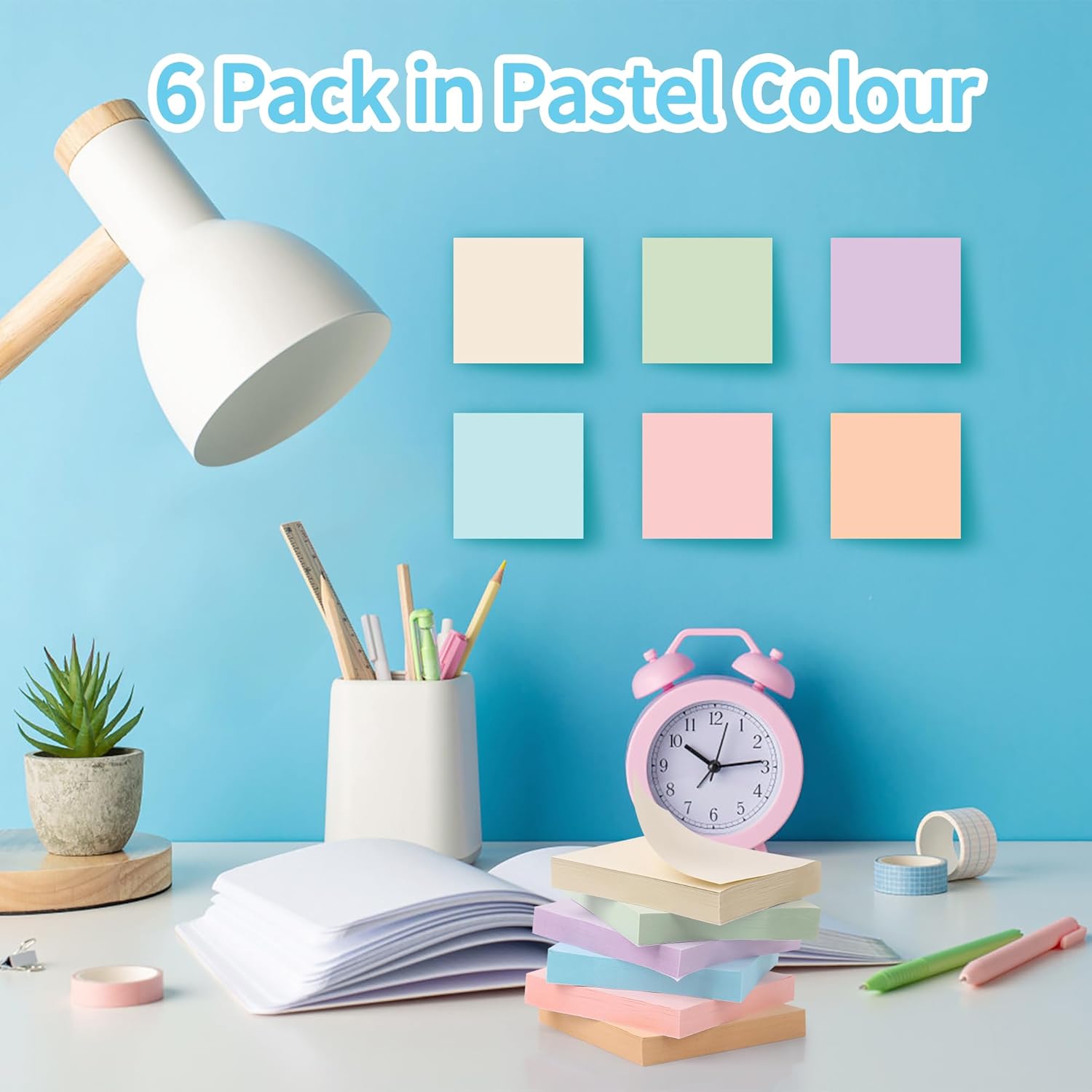 Super Sticky Notes, 600 Sheets Self-Sticking Notes for Walls Desktop Monitors and Fridge, Multi Use Sticky Notes in Pastel Colour for Organization and to Do Lists, 6 Pack 4 71quK ki4RL. AC SL1500