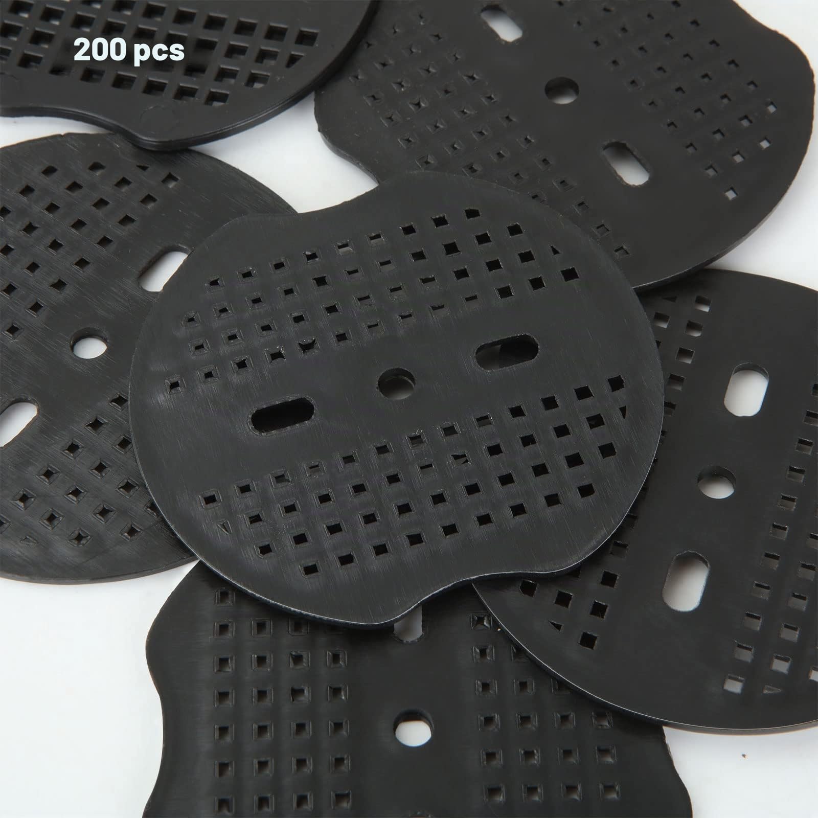 MIVIDE 200pcs Rondelle pour Piquet de Fixation, Joints d'ancrage au Sol en Plastique, 3Trous Rondelle de Fixation pour Ferme, Paillage, Grillage et Filets, Couverture de Gazon, Tente (Noir)