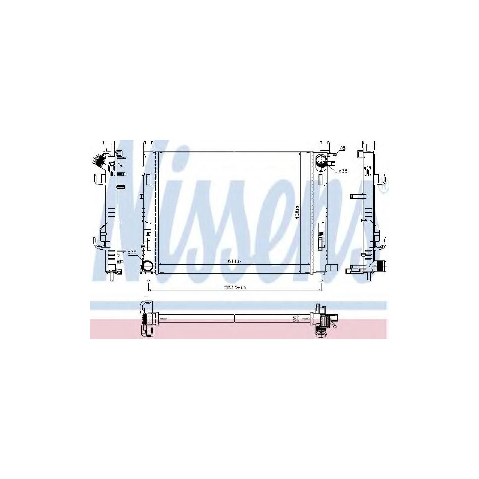 Radiateur Moteur Nissens - Compatible Renault Clio IV, Dacia Duster, Captur, Sandero - Réf 637624