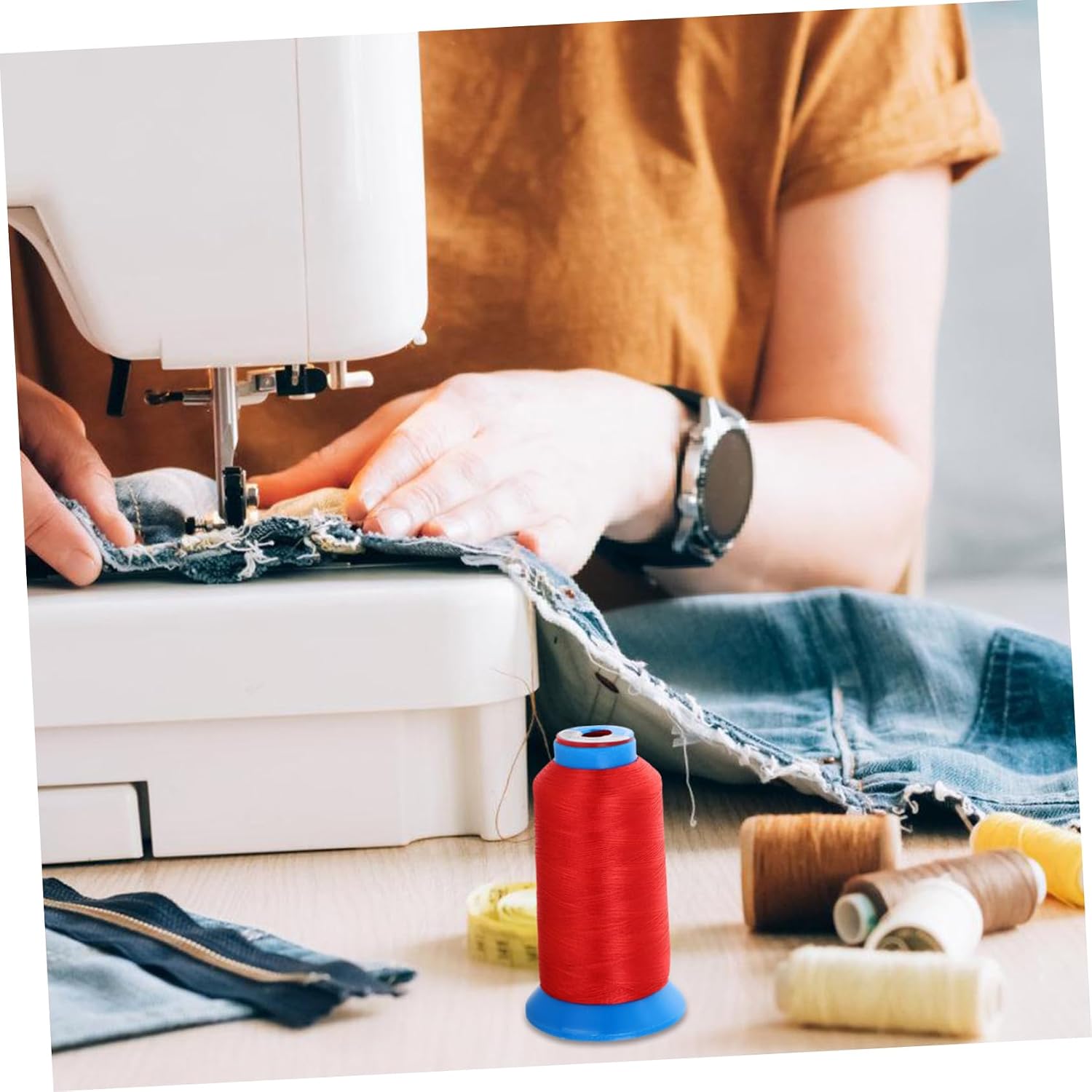 1 Roll High Strength Polyester Embroidery Thread for Hand Sewing Machine Use Durable Tangle Easy Storage for Various Embroidery Crafts