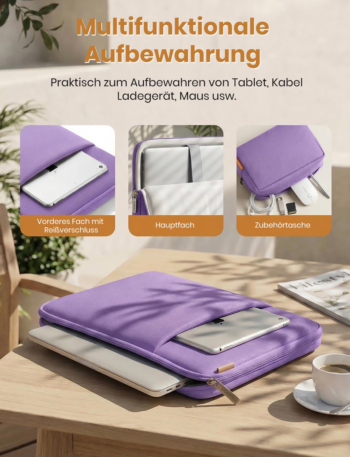 DOMISO Funda Portatil,Maletín de Ordenador Impermeable,LP07