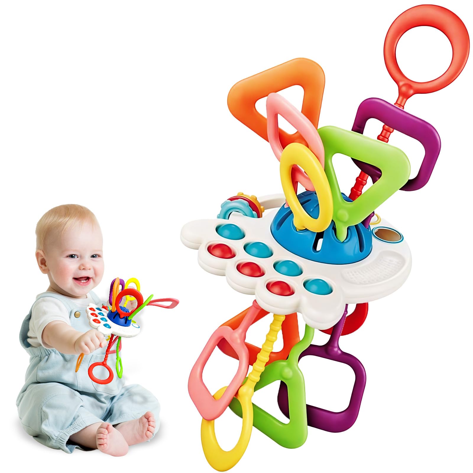 Baby Pull String Activity Toy, Montessori Sensory Toys For Baby 18+Months