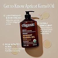 Vista 3 de Cliganic Aceite de albaricoque orgánico, 100% puro (8 onzas), para piel, cabello y cara, natural prensado en frío sin refinar