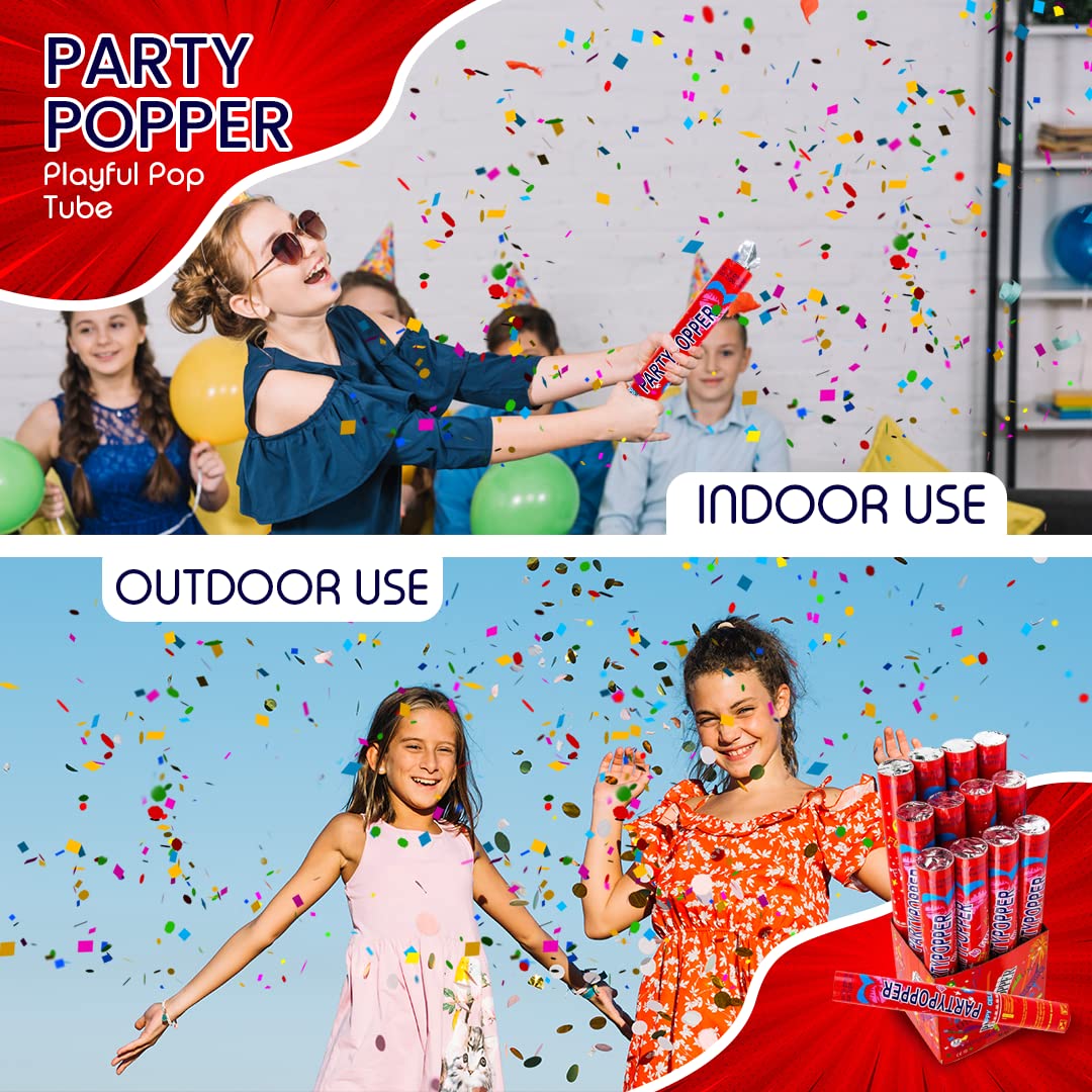 Toysery 12 Inch Confetti Cannons Multicolor Air Powered,Launches1520ft