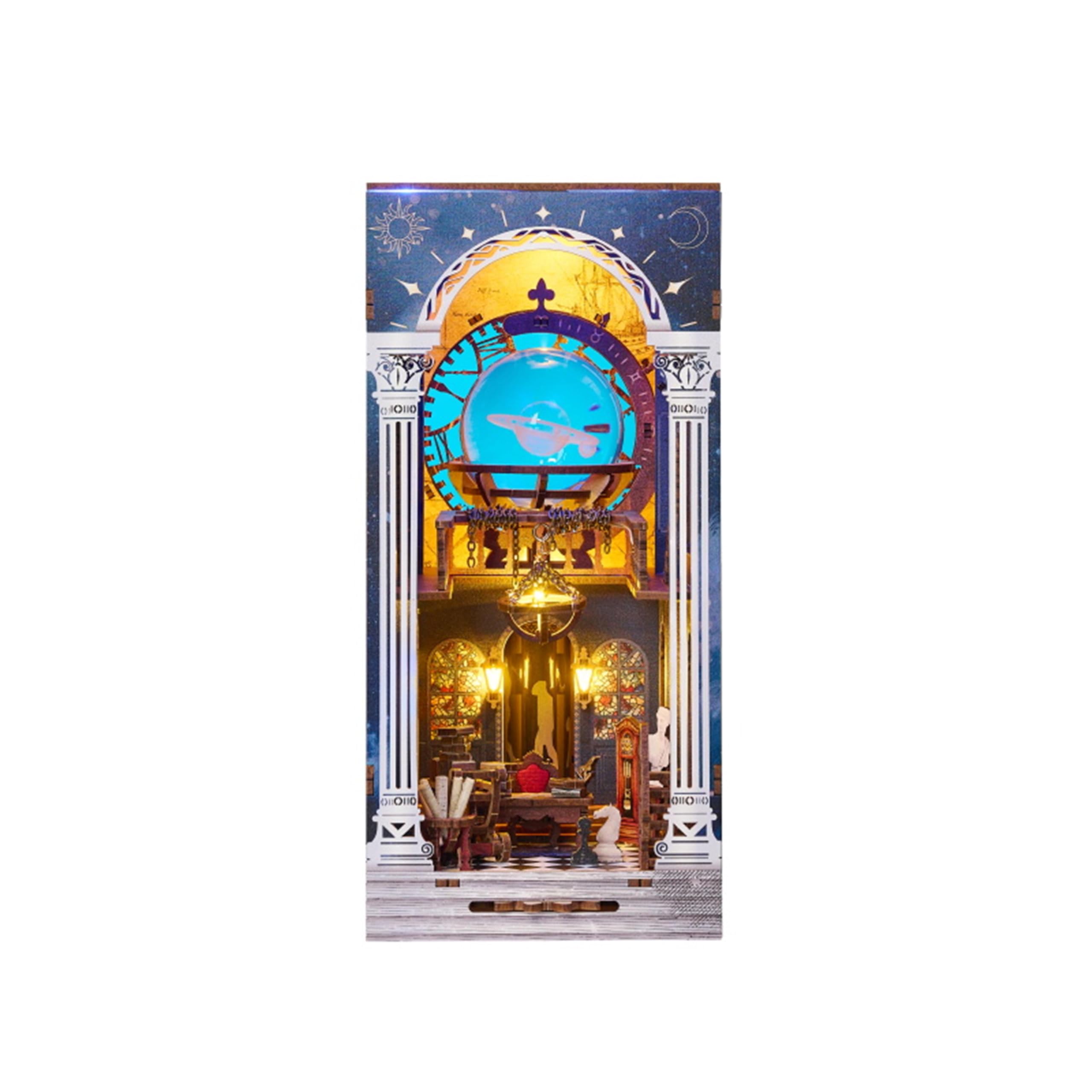 Crafts&Co® Book Nook Miniatur Bastelset | DIY Papiermodell | Detailliertes Bastelprojekt für Anfänger | Bastelspaß für Jung und Alt | Galaxy