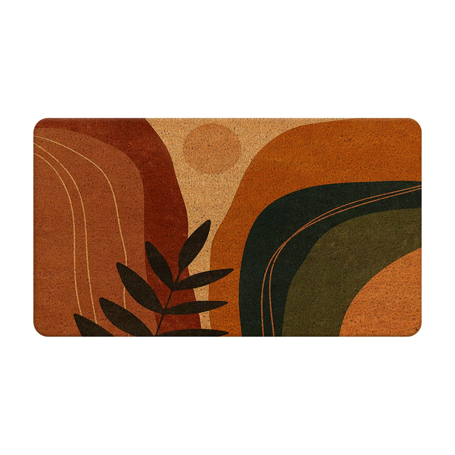 Nogrit Boho Coir Doormat for Outdoor Entrance, Boho Front Door Mats Outdoor, Boho Welcome Mat, Boho Door Mat Outdoor, Boho Indoor Door Mats for Entryway, 17x30 (Sun Mountain)