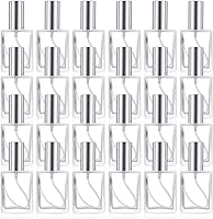 Vista 1 de Paquete de 24 botellas de atomizador de niebla fina de vidrio transparente, mini botella de perfume recargable de 0.5 onzas líquidas, botella