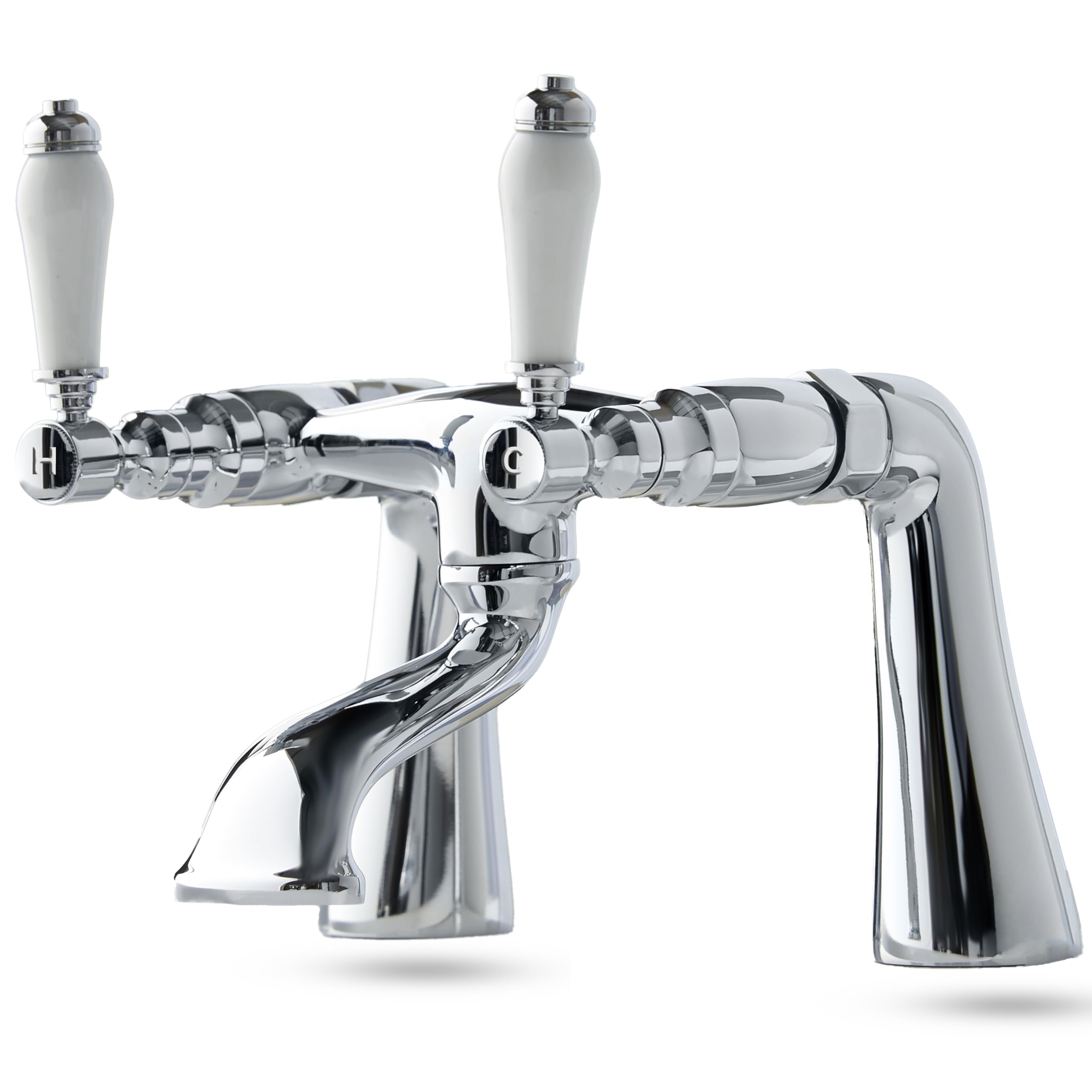 Robinet pour baignoire Deva GE08 Georgian mélangeur rétro chrome sur gorge 2 trous