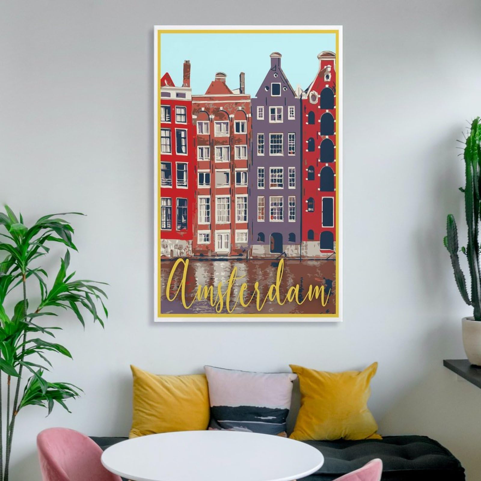 Tableau Déco Porto Portugal Sur Toile – Impression Vintage 20 X 30 Cm – Pour Salon, Chambre, Bureau – Avec Ou Sans Cadre