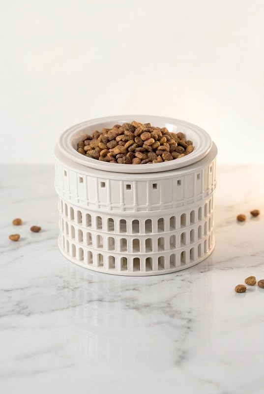 Pote Elevado para Gatos em Cerâmica com Base Antiderrapante RooXchowla – 16,51 cm
