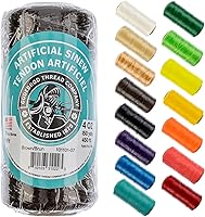 Vista 7 de Sinew 4oz 450ft Black 5ply 70lb Tendón Artificial de Prueba de 70lb para Cuentas, Costura de Cuero, Atrapasueños y Más